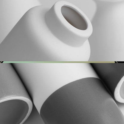 Set of 3 White Gray Ceramic Vase 7.8In/8In/9.8In