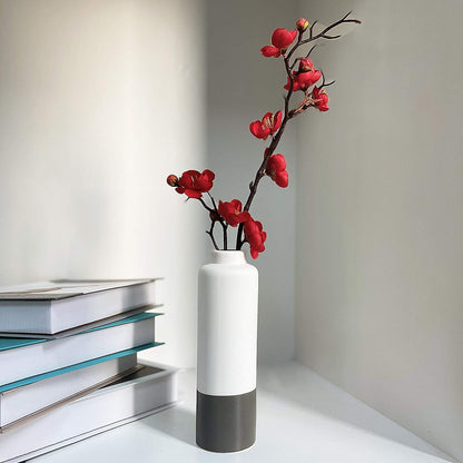 Set of 3 White Gray Ceramic Vase 7.8In/8In/9.8In