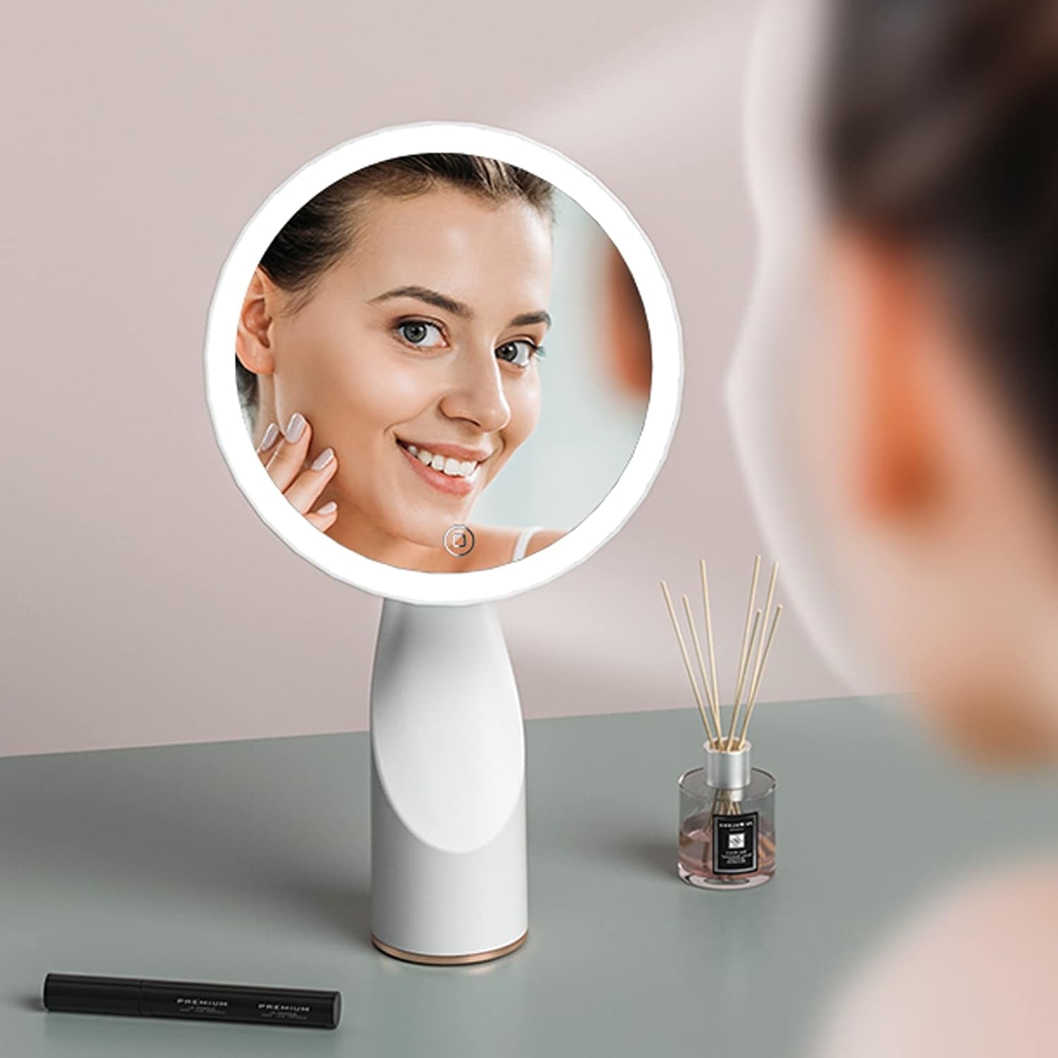 Lighted Table Makeup Mirror with LED Lights