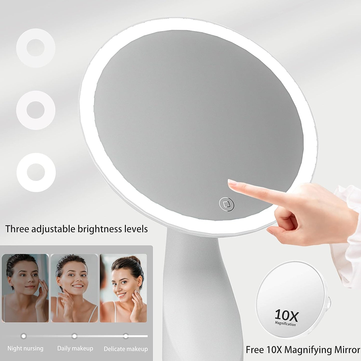 Lighted Table Makeup Mirror with LED Lights