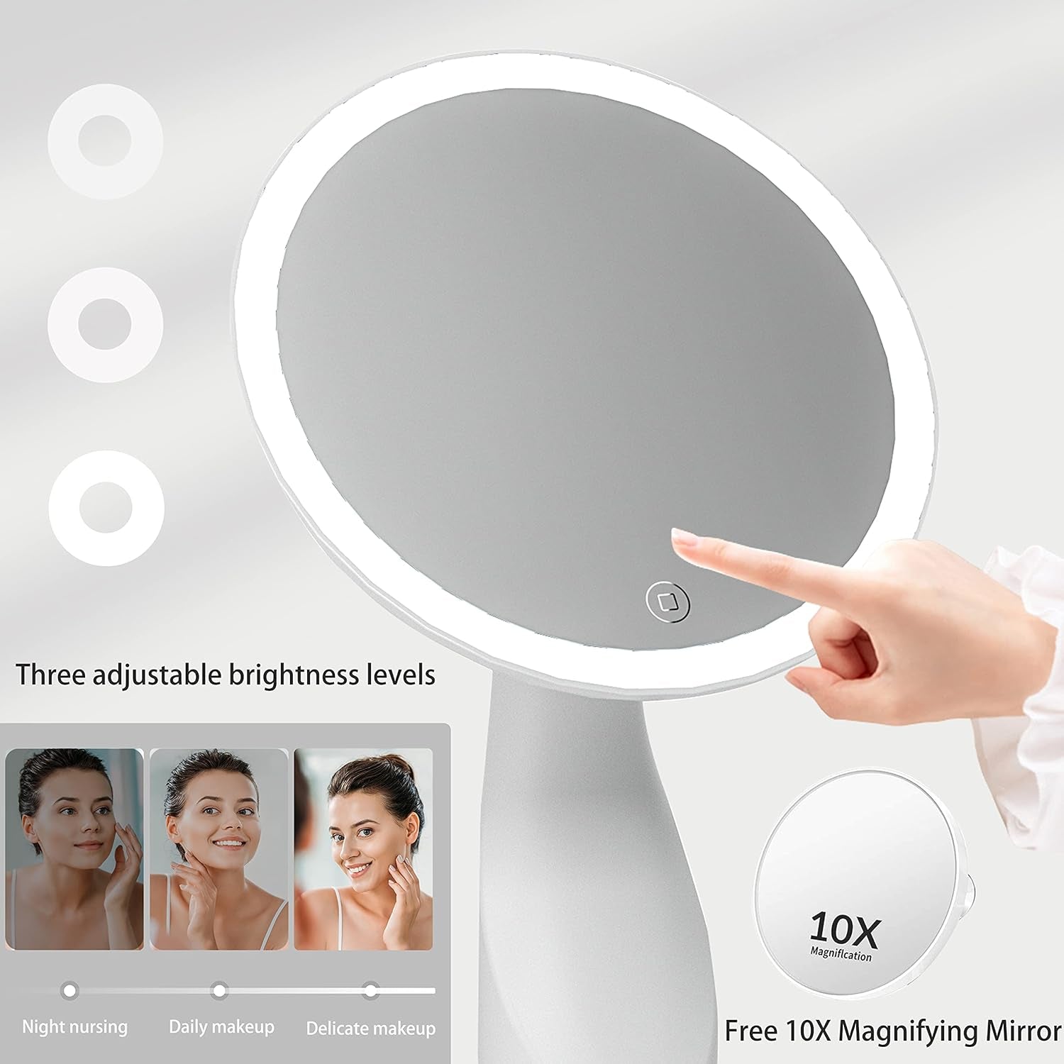 Lighted Table Makeup Mirror with LED Lights